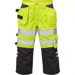 Kansas Handwerker 3/4-Hose, Hi-vis Gelb/Schwarz, Herren